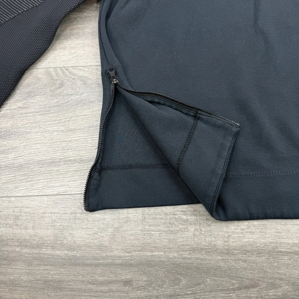 Nike Tech Fleece Crewneck Sweatshirt Women Medium Black Side Zip Swoosh Pullover